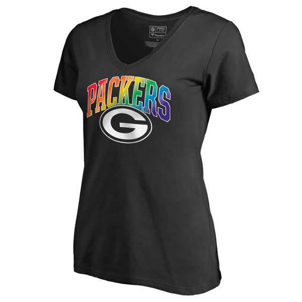 Women's Green Bay Packers NFL Pro Line by Fanatics Branded Black Plus Sizes Pride T-Shirt,We sell and wholesale Women's Green Bay Packers NFL Pro Line by Fanatics Branded Black Plus Sizes Pride T-Shirt on line form chian!